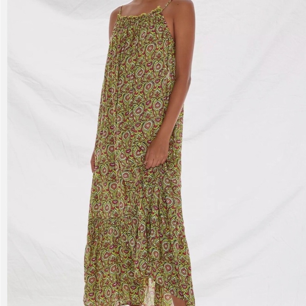 Anthropologie Flounced Maxi Lounge Dress Sz L M